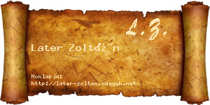 Later Zoltán névjegykártya